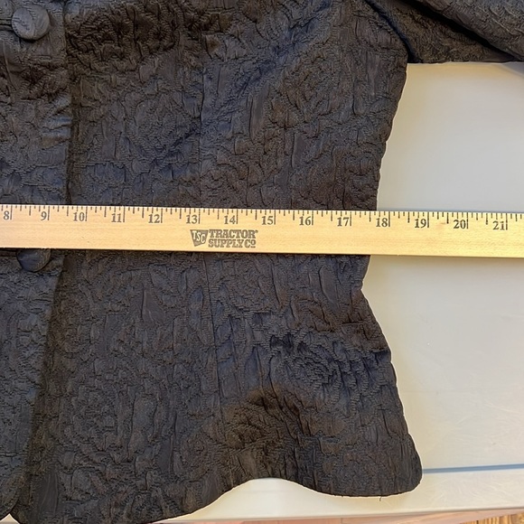 Vintage Albert Nipon Black Textured Blazer Tailored Skirt Jacket 2 Piece Suit 12 - Picture 9 of 10